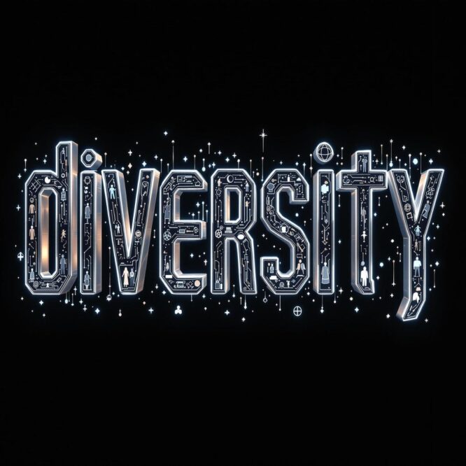 Image générée avec l'IA. Représente le mot diversité en anglais.