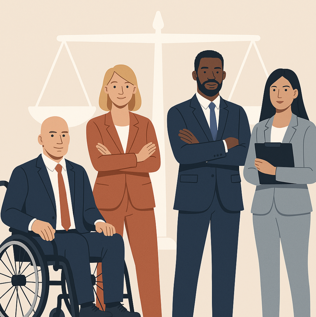 Image générée par l'IA représentant la parité dans le monde professionnel